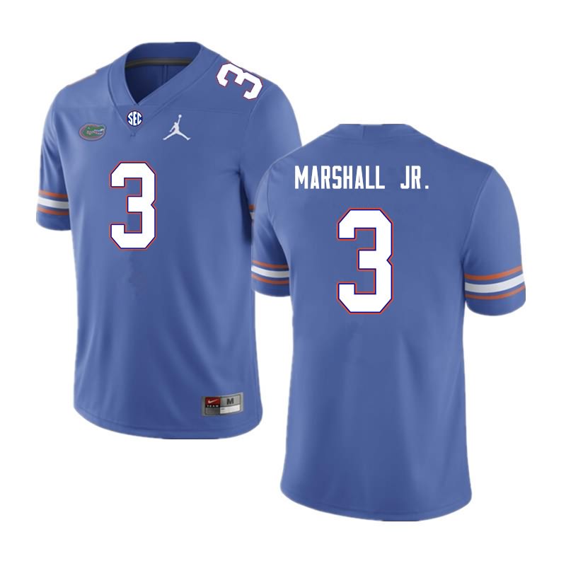 Men's NCAA Florida Gators Jason Marshall Jr. #3 Stitched Authentic Nike Royal College Football Jersey PZW1265LG